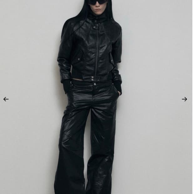 보헤미안서울 하이넥 모토자켓 슬림핏