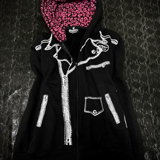 “BEAMERE”00’s Pink Leopard Hoodie zip Up