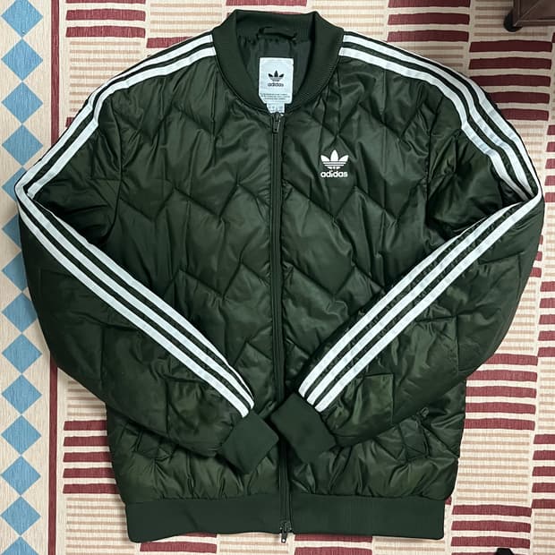 아디다스 퀼팅 자켓 카키 m 95