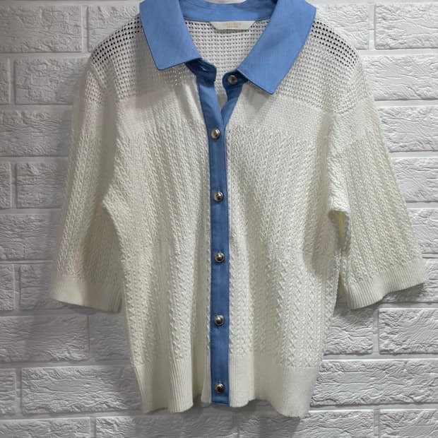 크레송 데님배색 비스코스 니트가디건 (정가 89000원)