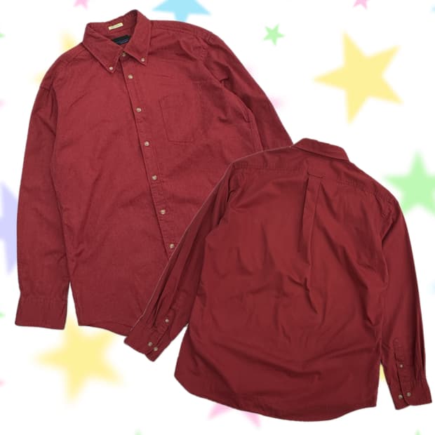 EGG NOG 재팬 빈티지 레드 카라 셔츠 아메카지 스트릿 