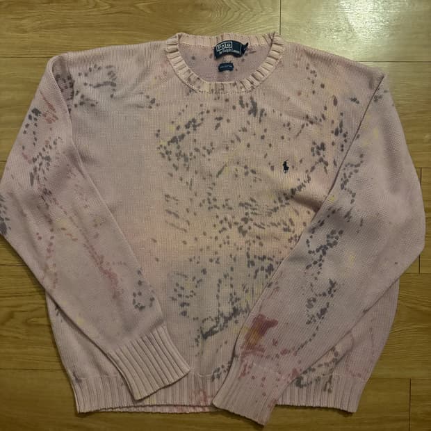 폴로 페인티드 핑크 니트