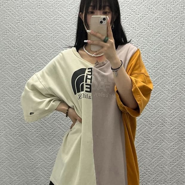 노스페이스 퍼플라벨 나나미카 펑크 패치워크 반팔티 XL C13642