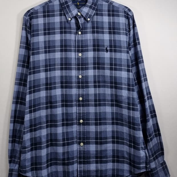 M (95) 폴로랄프로렌 블루 체크셔츠 남방