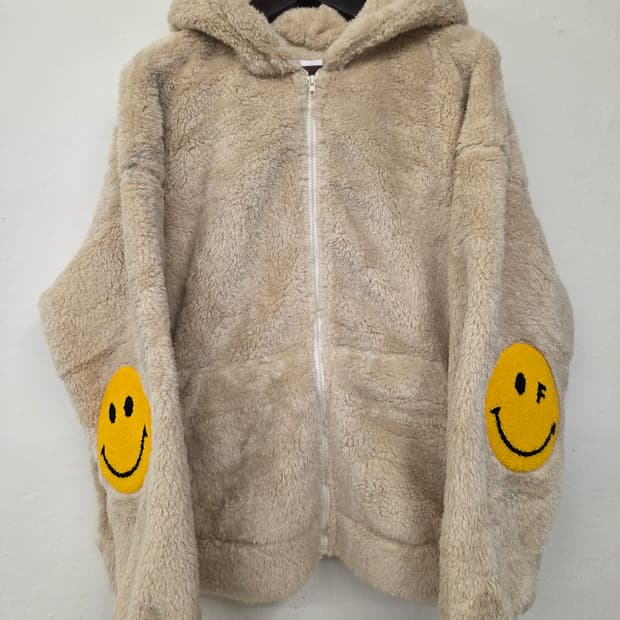 그레이버 스마일 뽀글이 후드집업