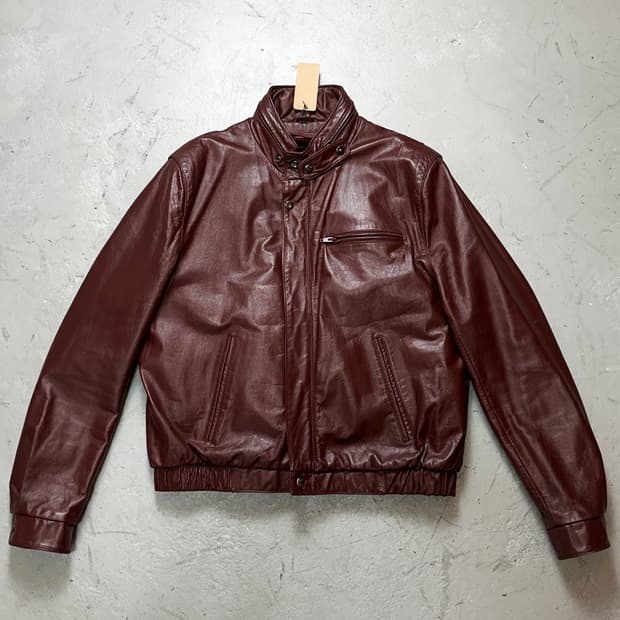 80's 빈티지 버건디 레더 자켓 파이트클럽 타일러 더든