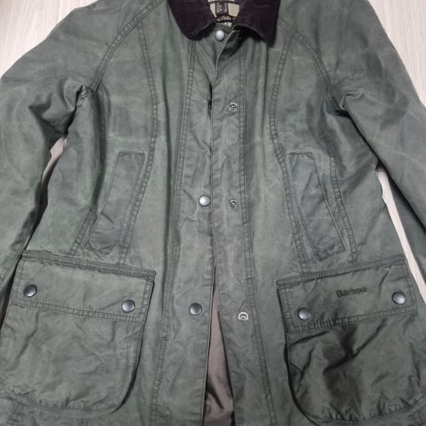 바버 왁스 자켓 올리브 그린