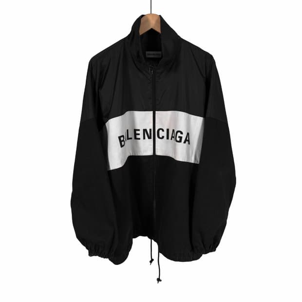 [36] 발렌시아가 남성 데님 포플린 집업 바람막이 자켓 블랙