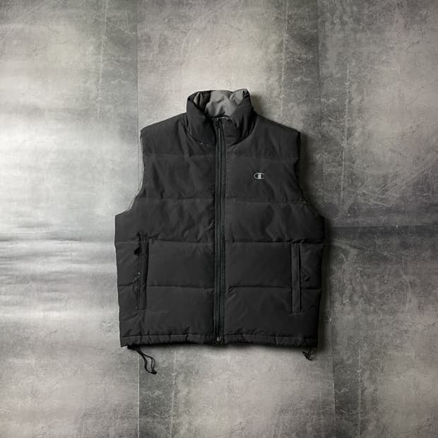 CHAMPION 00s 챔피온 빈티지 블랙 다운 조끼패딩 A00556