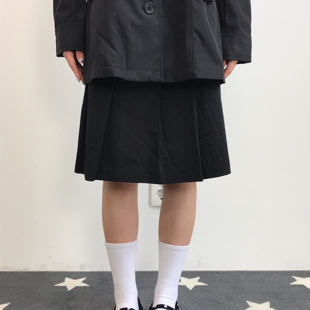 Jpn Black Cotton Midi Skirts