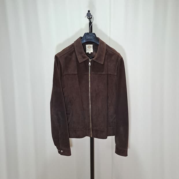 (택포) 솔리드블루 이태리 디자인 리얼레더 스웨이드 자켓 50 B191