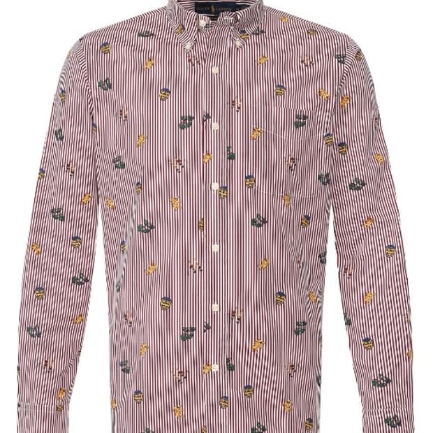 폴로 클래식 핏 멀티 패턴 럭비 엥겔 스트라이프 셔츠