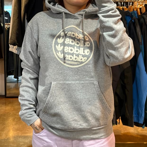 아디다스 프린팅 그레이 후드