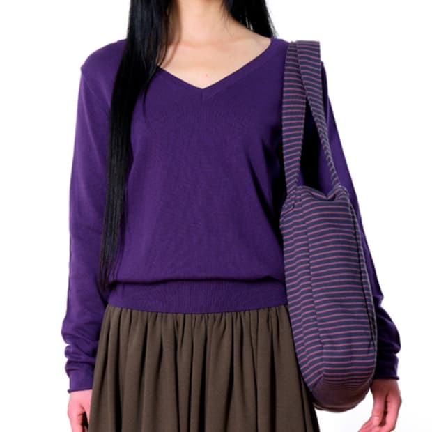 코이세이오 038 브이넥 니트 퍼플 S