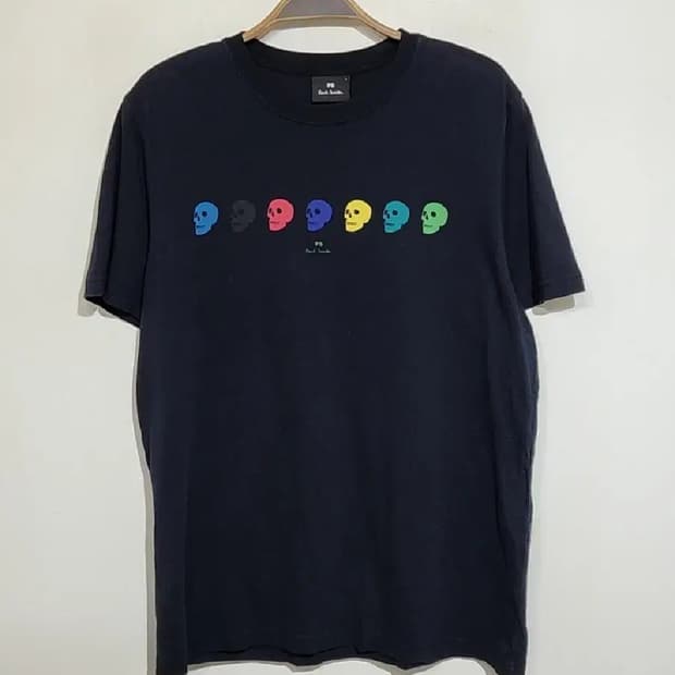 (M) 폴스미스 반팔티 블랙 해골 프린트 면티셔츠 