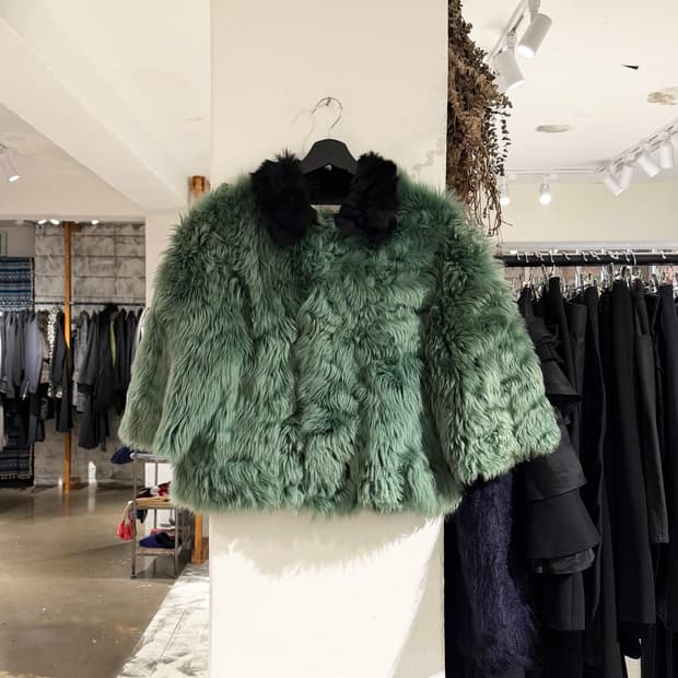 마르니 그린 윈터 에디션 2012 리얼퍼 램 시어링 퍼 자켓