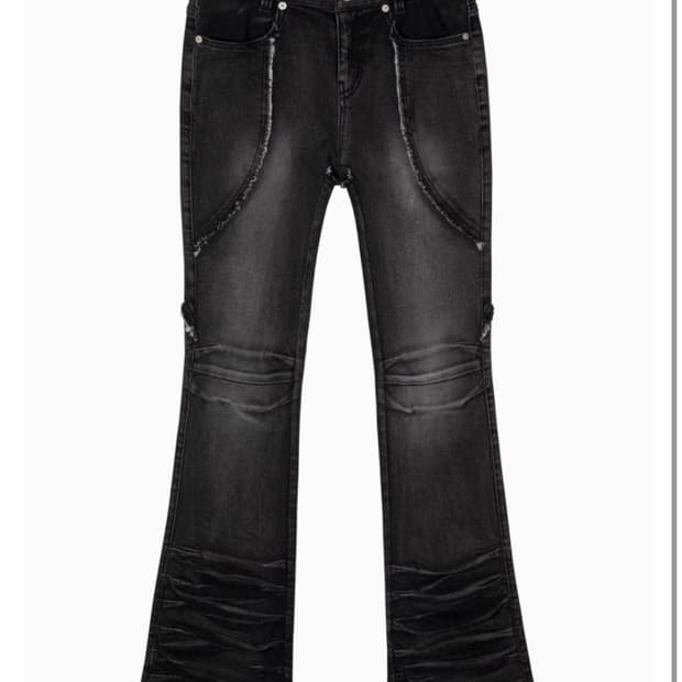 그레일즈 데님 raw edge denim flare pants