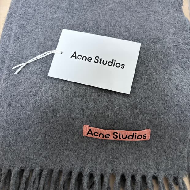 아크네 스튜디오 캐나다 내로우 뉴 울 머플러 그레이 멜란지