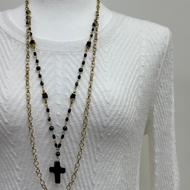 빈티지 고딕 레이어드 목걸이