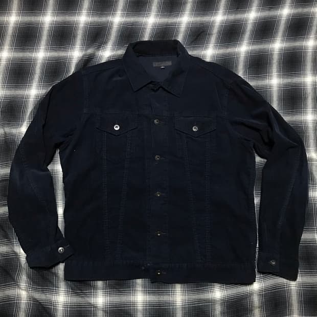 일본판 유니클로 코듀로이 네이비 트러커 자켓 xl