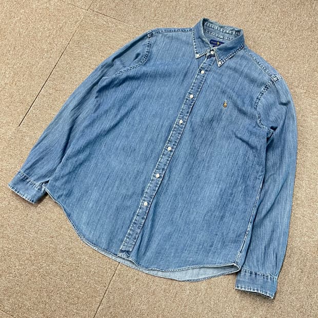 신형 큐알 폴로 랄프로렌 데님셔츠