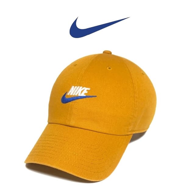 NIKE 나이키 헤리티지86 퓨추라 머스타드/블루 남녀공용 볼캡 모자 헬