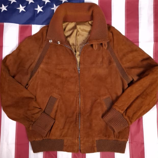 80's 미국제조 빈티지 리얼스웨이드 봄버자켓