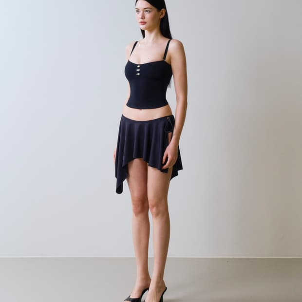 비나제이 수영복 언발 러플 스커트 커버업 새상품