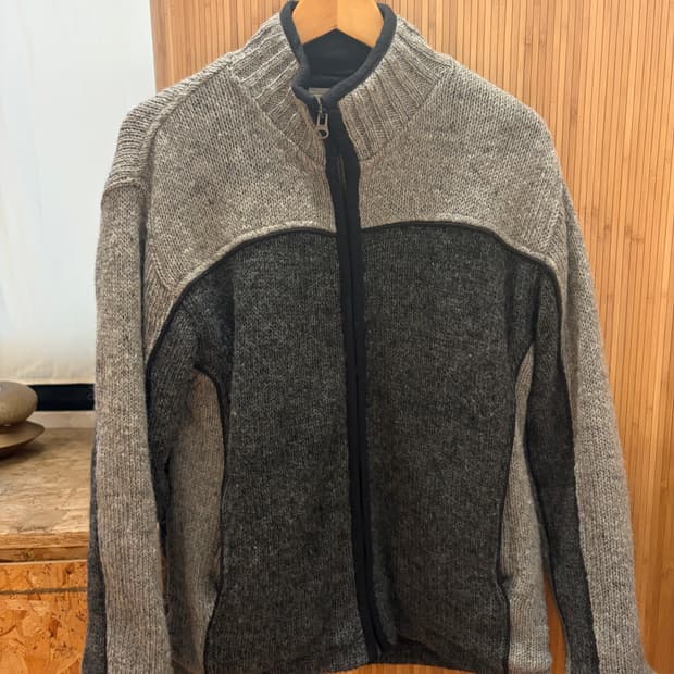 ARAN SWEATER MARKET WOOL ZIP UP