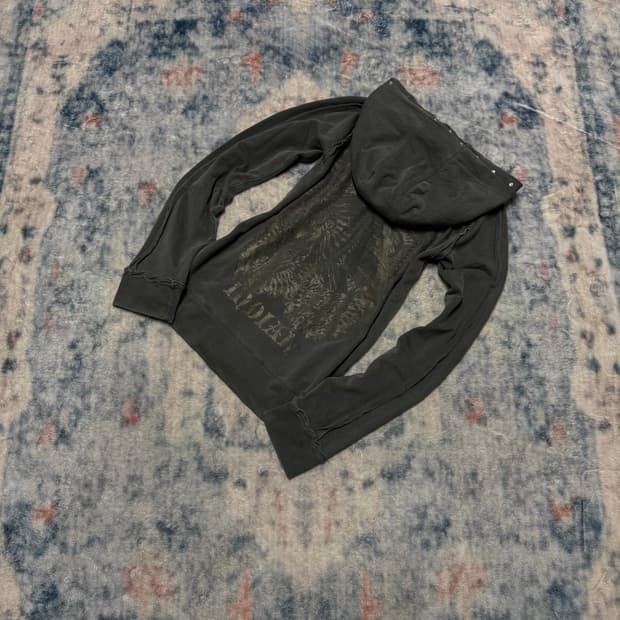 Casva 00s distressed stud grunge hoodie