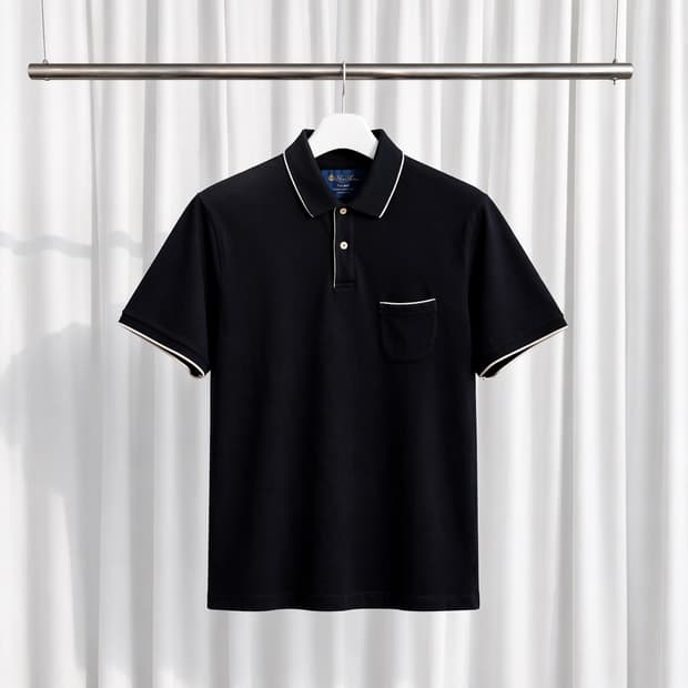 (3XL) 로로피아나 스트레치 코튼 라이닝 반팔 카라티