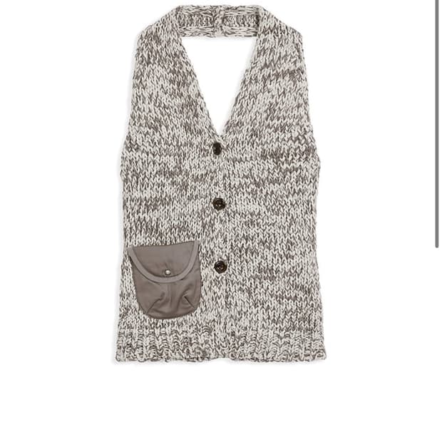 open yy chunky knit vest brown M