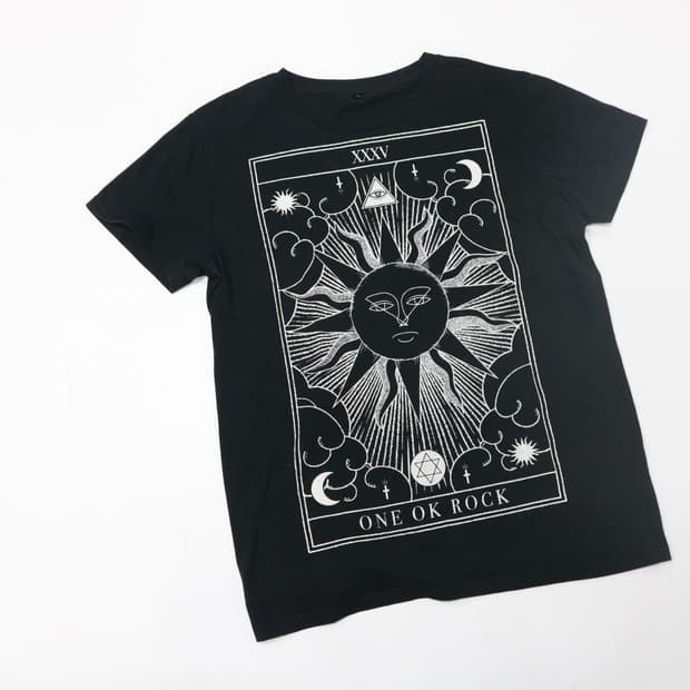 ONE OK ROCK 원 오크 록 빈티지 그래픽 블랙 반팔 티셔츠