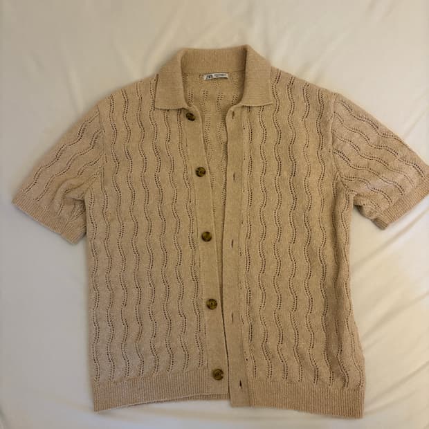 자라 반팔 니트셔츠