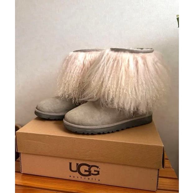 Ugg 몽골리안 퍼 부츠 그레이 230