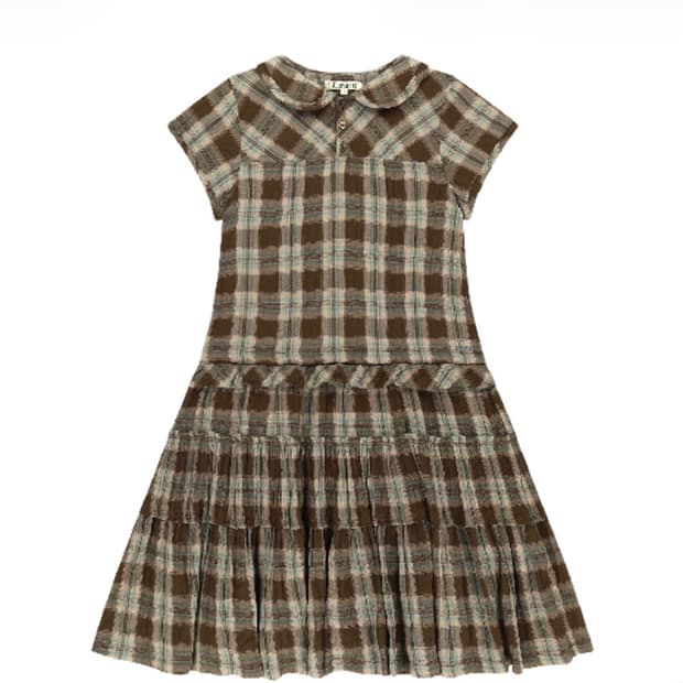 1 2 코이세이오 로우 엣지 체크 원피스 브라운 미개봉 새제품 판매