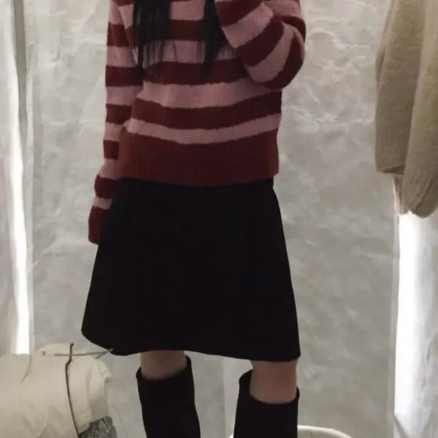 모직 H라인 스커트 치마