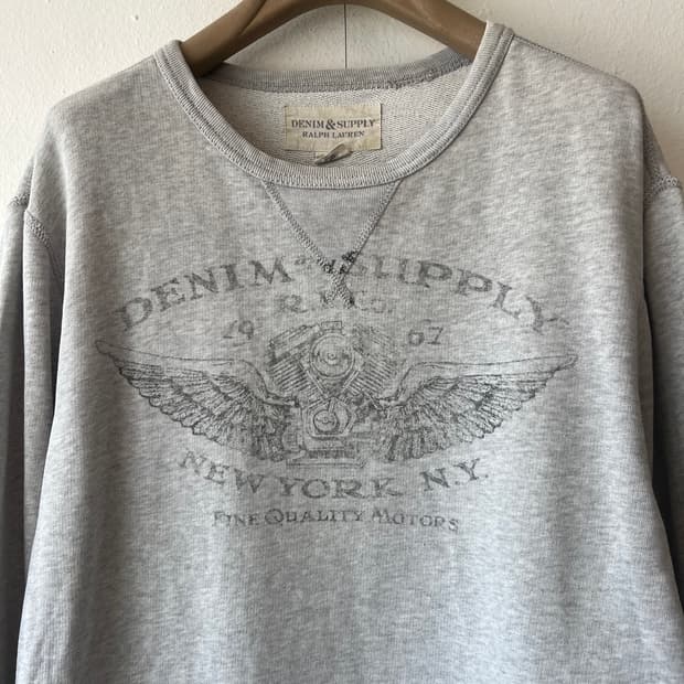 랄프로렌 데님앤서플라이 남성 멜란지그레이 맨투맨티셔츠