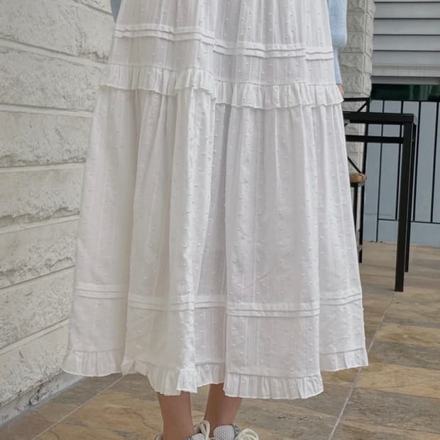 캉캉 프릴 롱스커트