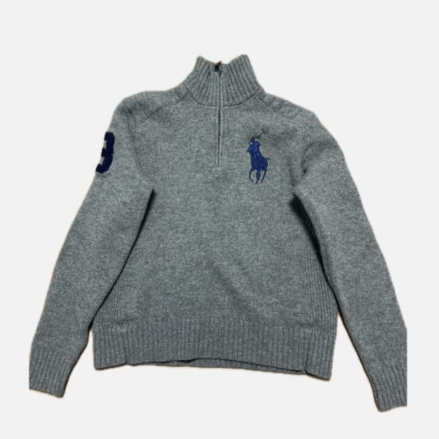 폴로 랄프로렌 빅포니 반집업 니트 