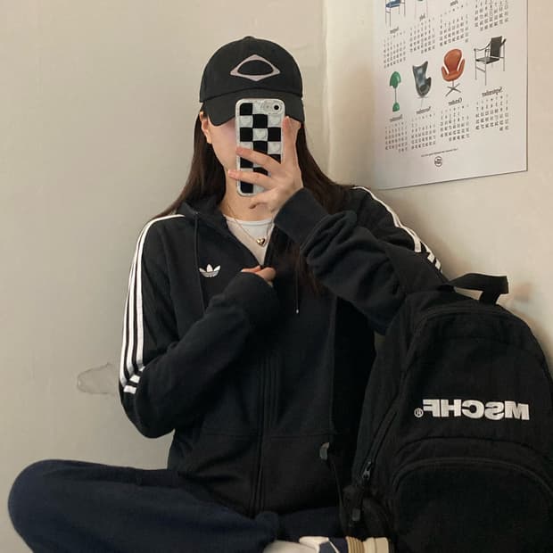 아디다스 후드집업 (검정)