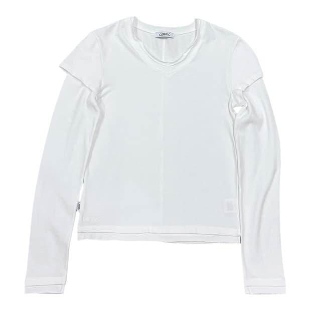 CERRIC 세릭 더블 슬리브 긴팔 티셔츠 화이트
