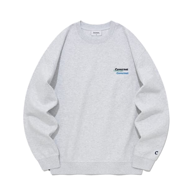 커버낫 기모 멀티 로고 맨투맨 헤더 그레이 L