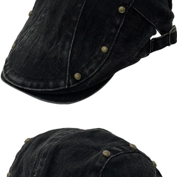레씨토 Stud Washed Hunting Cap_[Black]
