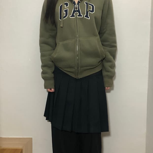 빈티지 갭 카키 후드집업