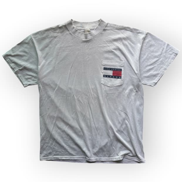 XL)90's 타미힐피거 패러디 티셔츠