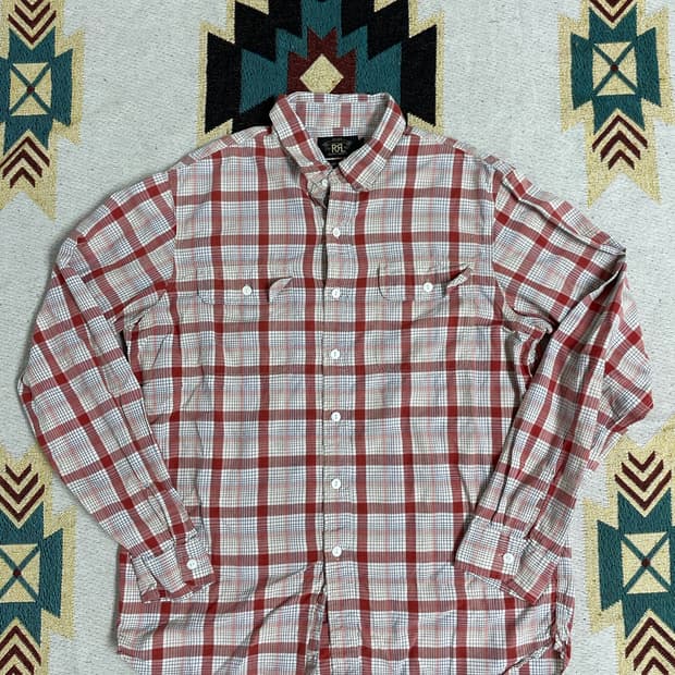 RRL 레드 체크 셔츠(M)