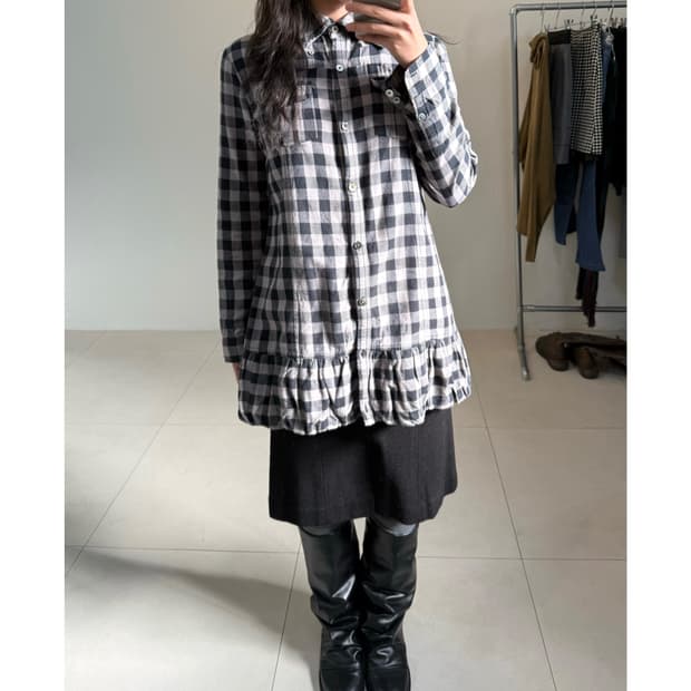 빈티지 벌룬 디테일 셔츠