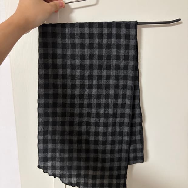 Wardrobe41 Long Scarf (Wool Tartan Grey)