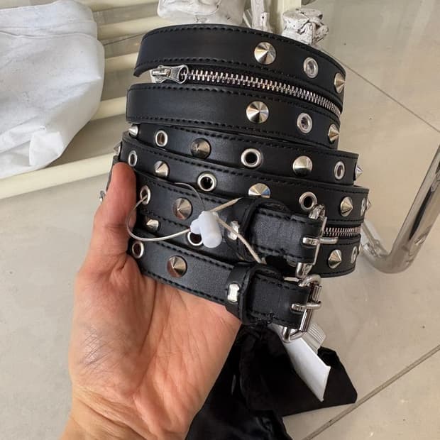ZIPPER DOUBLE CALF LEATHER BELT